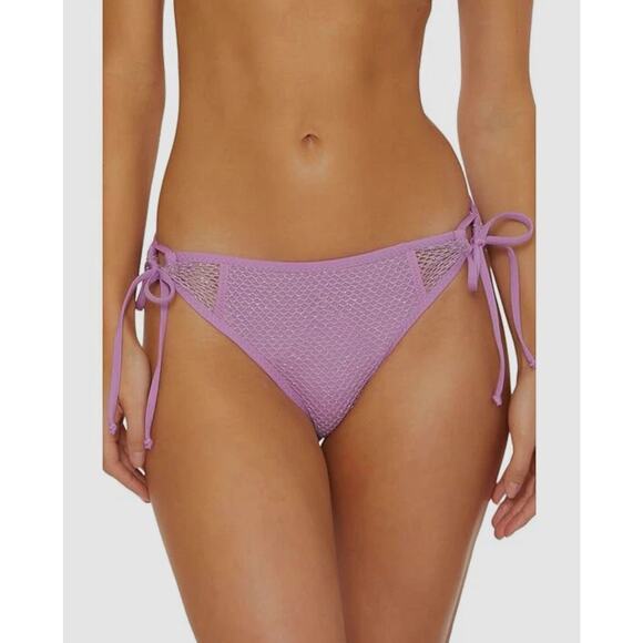 Becca Women Purple Network Malva Stretch Tie Side Hipster Swim Bottom Size S - Picture 1 of 10